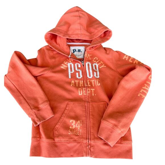 Aeropostal P.S., orange cream Full zip hoodie, Girls XL (14) - Picture 2 of 4